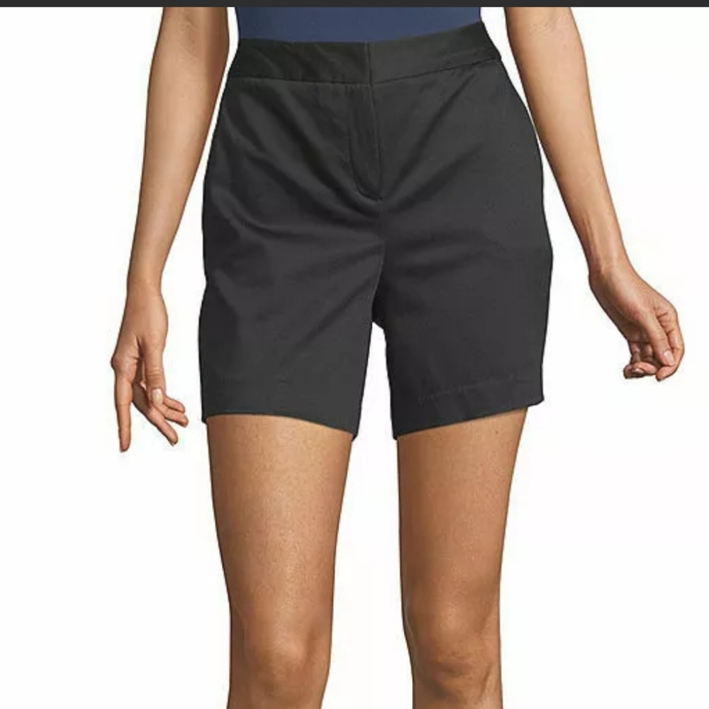 Worthington 16 Shorts Black Plus Size Cotton Summer Spring Bottoms Casual Cute